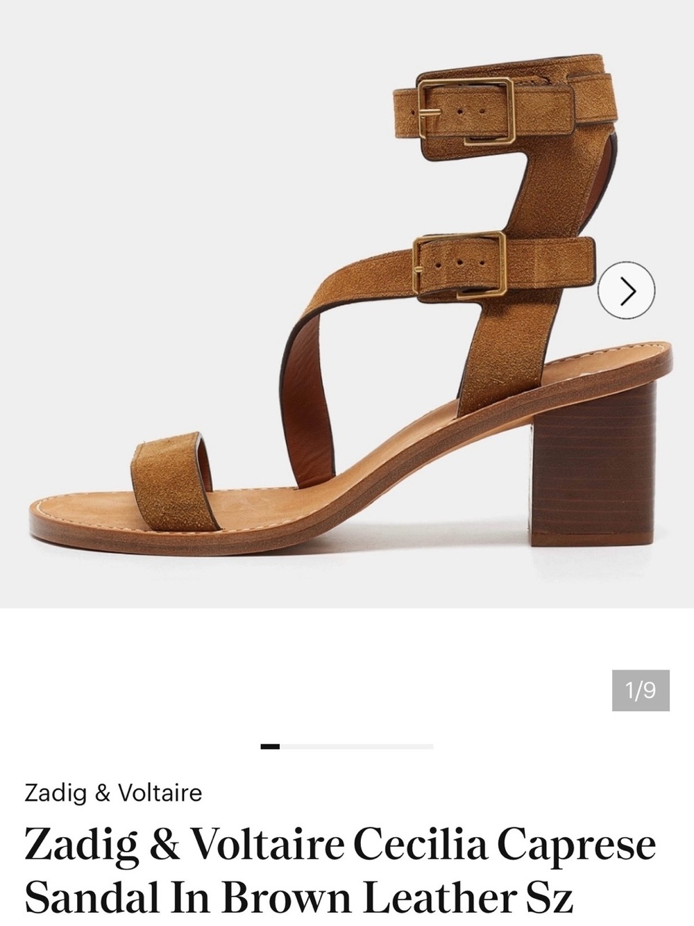 Zadig & Voltaire Brown Suede Strappy Block Heel Sandal